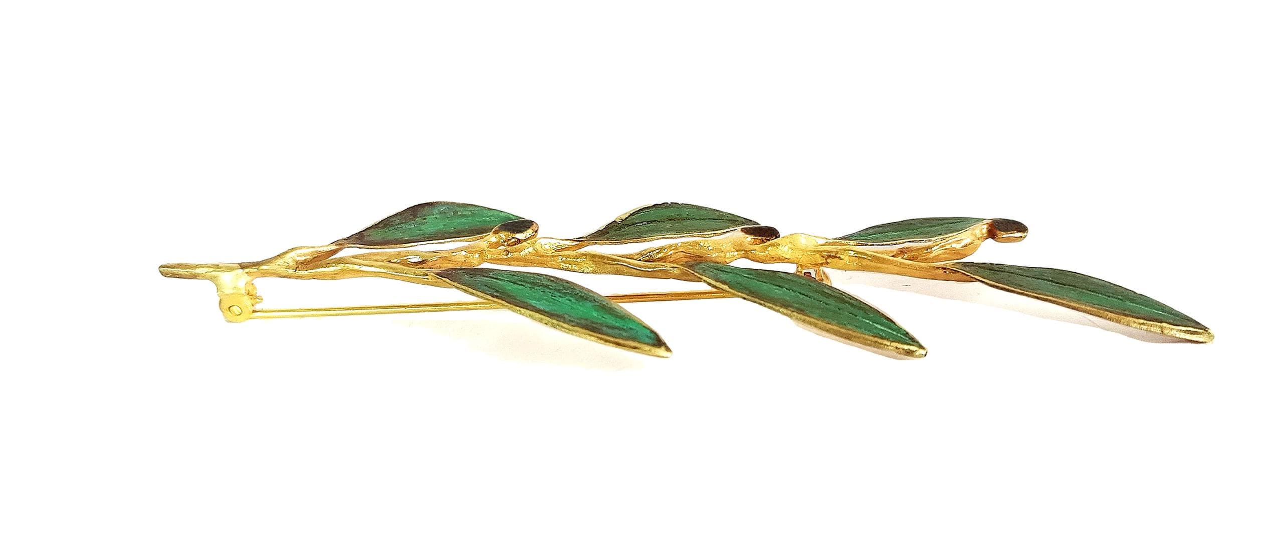 Greek Gold Olive Branch Pin Elia by Ilios, Greek Jewelry, Greek Pin ...