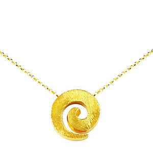 Gold Spiral Pendant Necklace in 24K Gold Vermeil, Greek Necklace, Greek Jewelry, Gold Spiral Necklace, Gold Spiral Charm, Greek Charm
