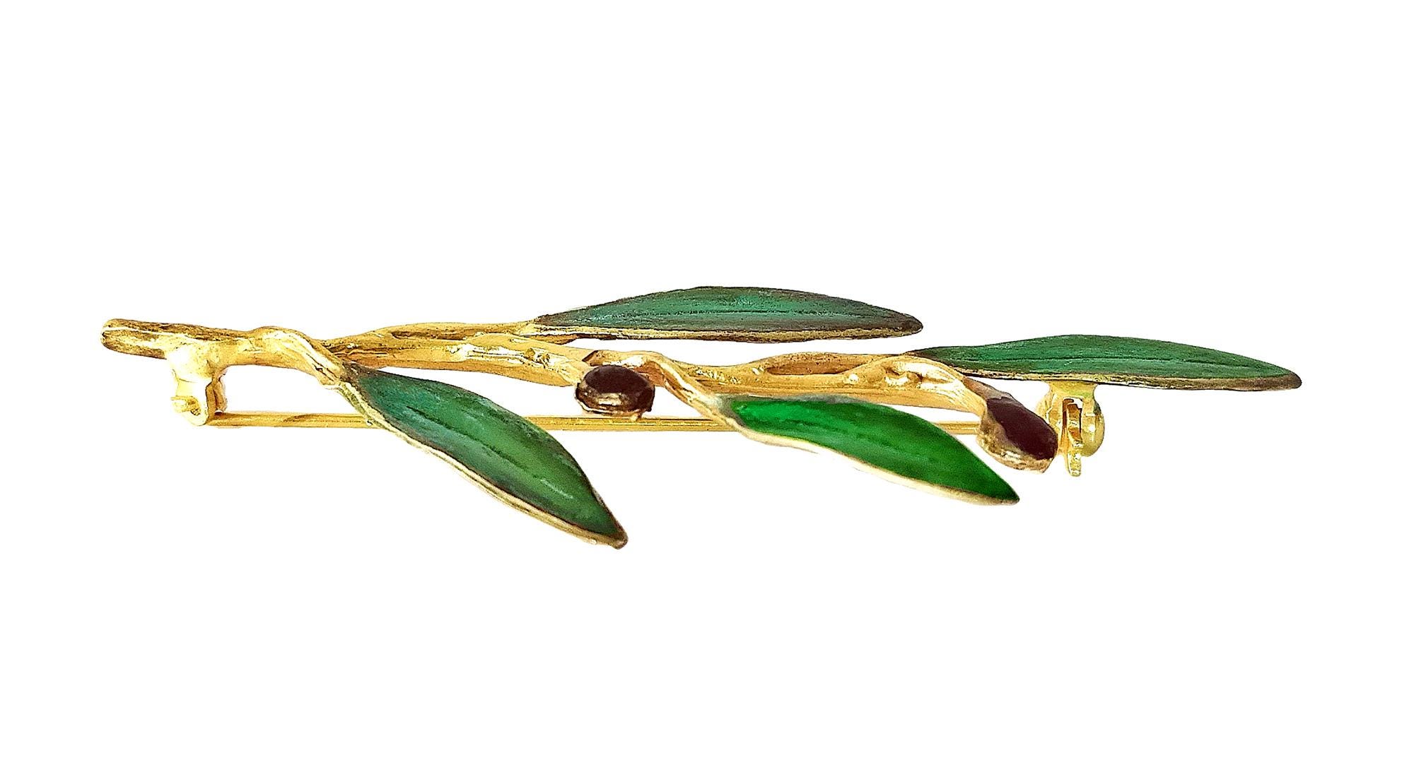 Greek Gold Olive Branch Pin Elia by Ilios, Greek Jewelry, Greek Pin ...