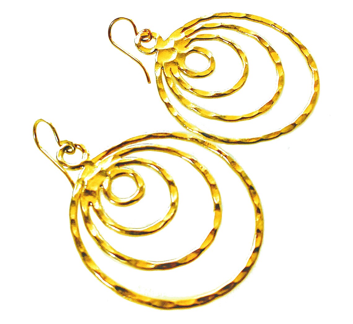 Greek 18K Gold Plated Bronze Earrings Kyklous by Ilios Etsy