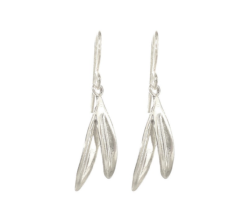 Greek Olive Leaf Earrings in 24K Gold Vermeil or Sterling Silver, Greek Earrings, Greek Jewelry, Olive Leaf Earrings, Olive Leaf Jewelry Sterling Silver