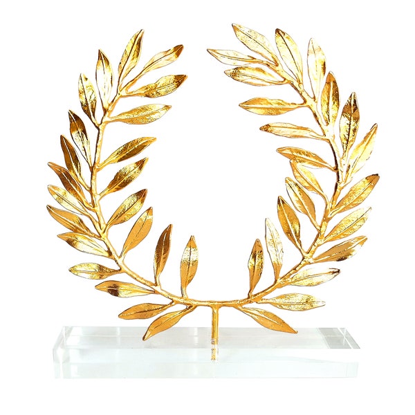 Greek Gold Olive Branch Wreath on Stand by Ilios, Greek Olive Wreath, Olive Leaf Wreath, Olive Tree Wreath, Ancient Greece, Greek Wreath