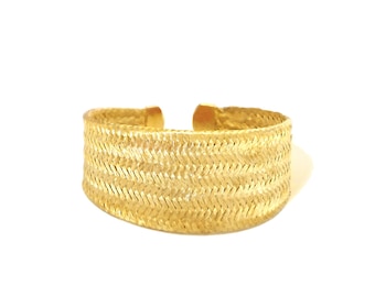 Bracciale greco Golden Age in bronzo placcato oro 18 carati con intreccio di Ilios, collana greca, gioielli greci, gioielli greci, Grecia antica