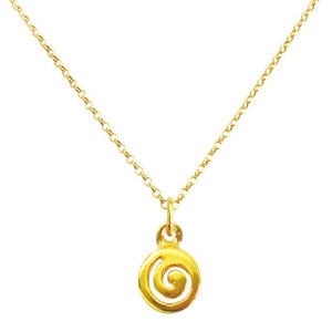 Small Spiral Pendant in 24K Gold Vermeil or Sterling Silver, Greek Necklace, Greek Jewelry, Spiral Necklace, Spiral Charm, Greek Charm