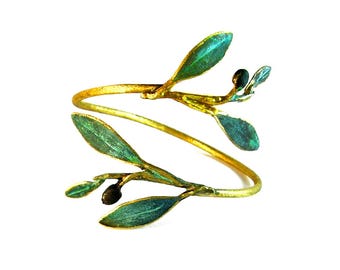 Greek Olive Branch Bracelet Elia by Ilios, Greek Jewelry, Greek Bracelet, Olive Leaf Bracelet, Olive Leaf Jewelry, Greek Wedding, Greece