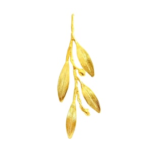 Greek Gold Olive Branch Pin Elia by Ilios, Greek Jewelry, Greek Pin, Olive Leaf Pin, Olive Leaf Jewelry, Greek Wedding, Grecian Jewelry