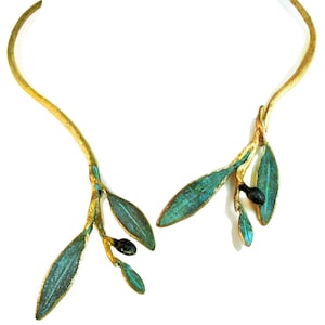 Greek Olive Branch Necklace Elia by Ilios, Greek Jewelry, Greek Necklace, Greek Wedding, Olive Tree Jewelry, Olive Branch Necklace, Greece