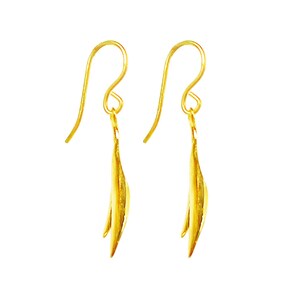 Greek Olive Leaf Earrings in 24K Gold Vermeil or Sterling Silver, Greek Earrings, Greek Jewelry, Olive Leaf Earrings, Olive Leaf Jewelry image 2