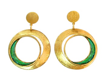 Greek Bronze Earrings ‘Eclipse’, Greek Earrings, Greek Jewelry, Grecian Earrings, Ancient Greece, Greek Goddess, Artemis Earrings