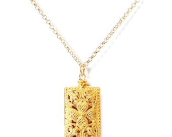 Greek Byzantine Bead Necklace on 24K Gold Vermeil Chain, Greek Necklace, Greek Jewelry, Byzantine Pendant, Byzantine Necklace, Ancient Greek