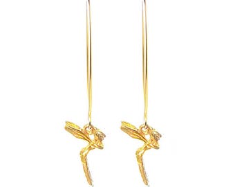 Boucles d'oreilles psyché déesse grecque en or vermeil 24 carats, bijoux grecs, boucles d'oreilles grecques, mythologie grecque, Grèce antique, boucles d'oreilles délicates, psyché