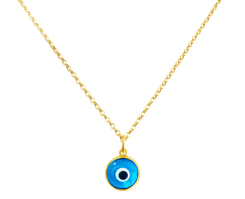 Greek Evil Eye Necklace by Ilios in 24K Gold Vermeil or Etsy