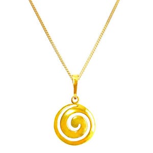 Large Spiral Pendant 24K Gold Vermeil or .925 Sterling Silver, Greek Necklace, Greek Jewelry, Gold Spiral, Spiral Necklace, Spiral Pendant