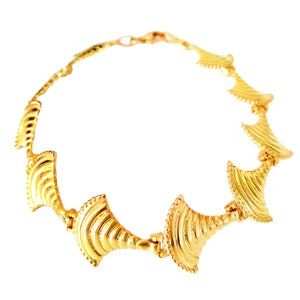 Greek Bracelet ‘Papyrus&#39; in 24K Gold Vermeil by Ilios, Greek Bracelet, Greek Jewelry, Minoan Greek Jewelry, Mycenaean Greek Jewelry, Papyrus