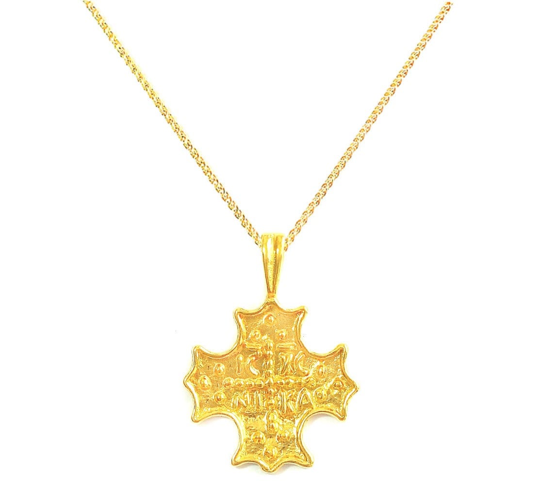 Greek Byzantine Cross on Matching Chain by Ilios, Byzantine Cross, Ancient Greek Cross, Ancient Greek Cross, Constantine