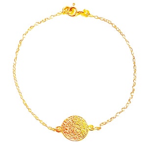 Phaistos Disc Bracelet in 24K Gold Vermeil or Sterling Silver, Phaistos Disc, Phaistos Disc Bracelet, Greek Jewelry, Greek Bracelet, Greece