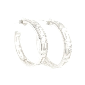 Greek Key Hoop Earrings Meander by Ilios, Greek Key Earrings, Greek Earrings, Greek Jewelry, Greek Key, Hoop Earrings, Greece Jewelry
