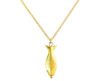 Aphrodite's Small Fish Necklace 24K Gold Vermeil or Sterling Silver, Fish Charm,  Fish Symbol, Greek Necklace, Greek Jewelry, Greece Jewelry