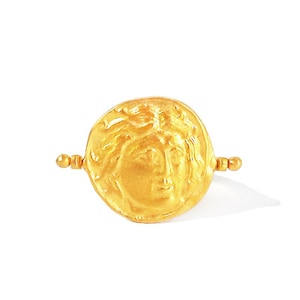 Greek Bronze Lyre Flip Ring with the Greek Sun God ‘Helios’, Greek Ring, Greek Jewelry, Greek Mythology, Ancient Greece, Bronze Flip Ring