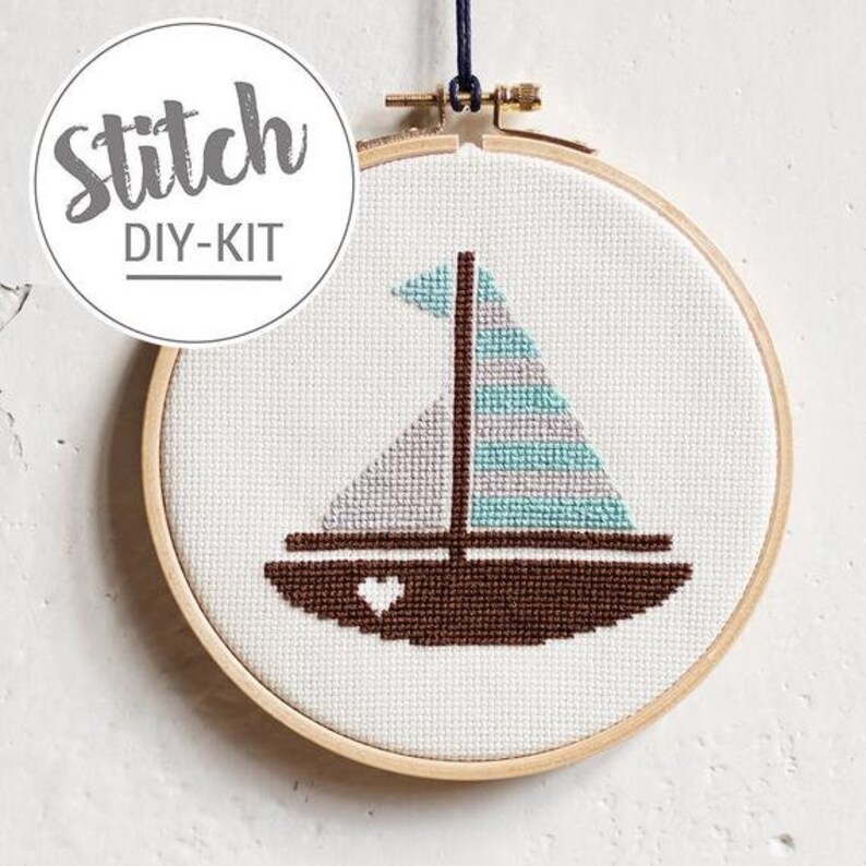 Small Cross Stitch Sailors Counted Pattern for Beginners DIY Embroidery KIT