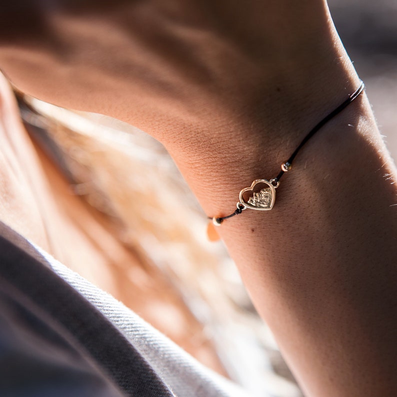 Gold bracelet mountain heart jewelry travel 585 gold perfect image 0