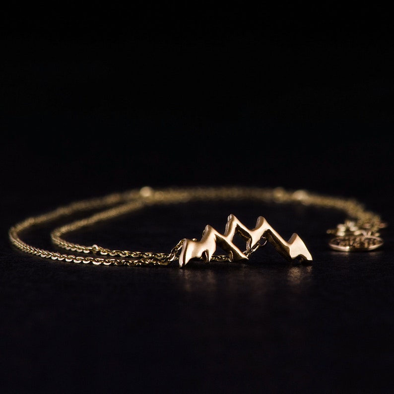 Gold mountain view necklace travel jewelry gold gift amazing image 2