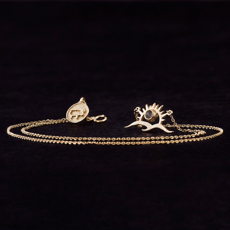 Gold mountain sun necklace travel jewelry gold gift amazing image 2