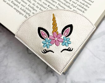 bookmarks | reading corner | faux leather | embroidered | bookworm | unicorn | Flowers | mother of pearl