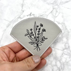 Bookmark | Reading corner | Faux leather | embroidered | Bookworm | Flowers | Bouquet