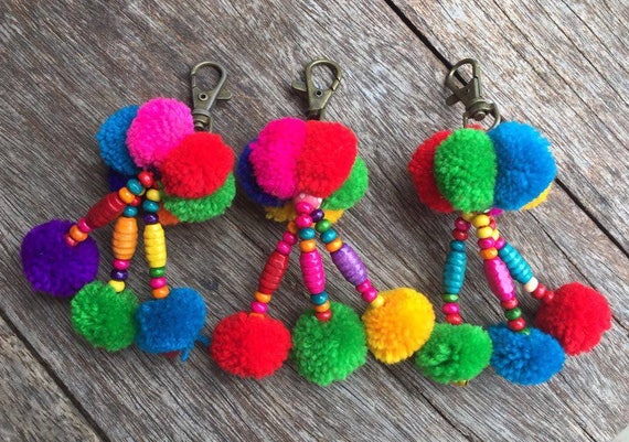 wholesale pom pom keychains