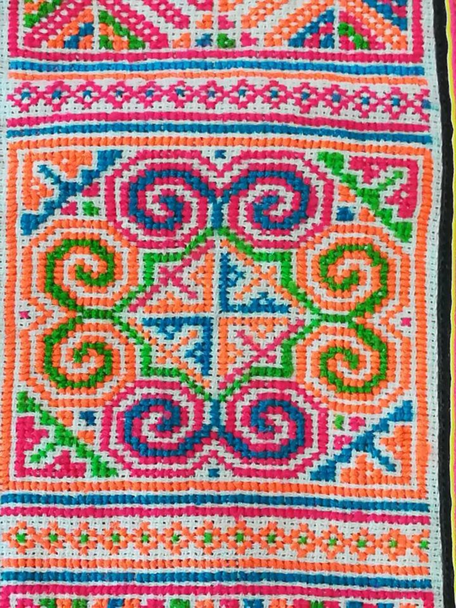 PAIR VINTAGE Hmong Textile Hand Stitch Embroidery Hmong Etsy