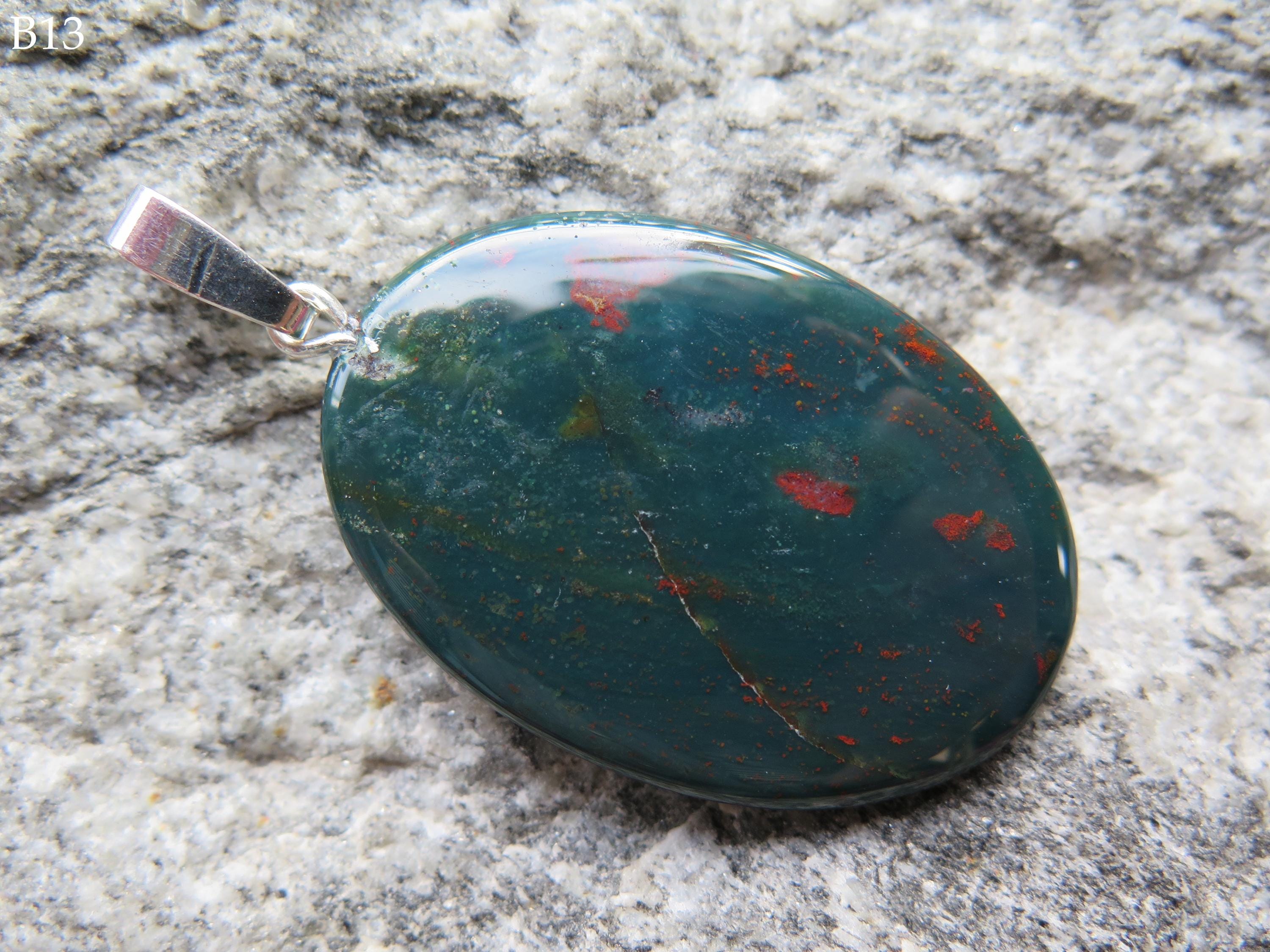Magic Heliotrope Pendant with 925 Silver -different variations-