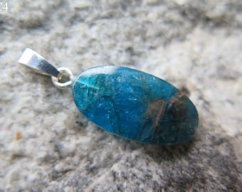 Pendentif cabochon magique en apatite bleue avec argent 925 -différents spécimens-