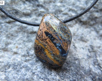 Magic Pietersite Pendant with side drilling, incl. black cotton cord -different variations