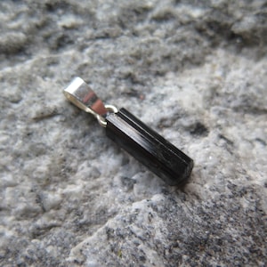 Natural Black Tourmaline Pendant with 925 Silver -different variations-