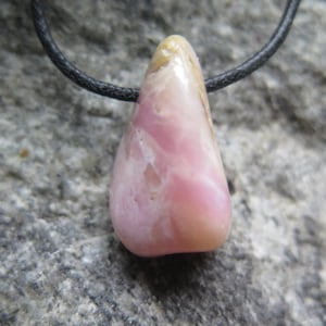 Magic pink Opal Pendant with side drilling, incl. black cotton cord -different pendants-