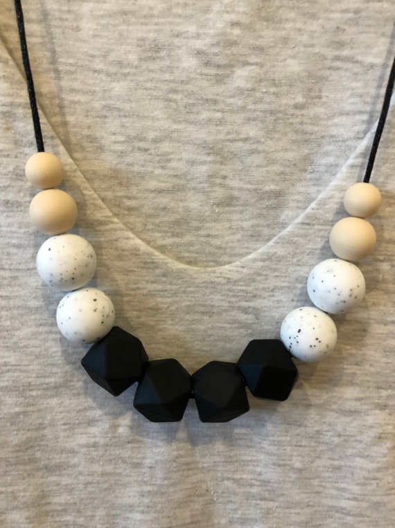 Silicone Necklace Peach Marble Necklace Made in Australia