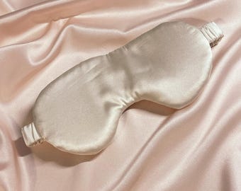 Large Mulberry Silk Eye Mask- Ivory Sleep Mask Sewn in the UK