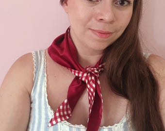 Elsie Double Sided Triangle Mulberry Silk Scarf- Choose Your Colours- Sewn in the UK