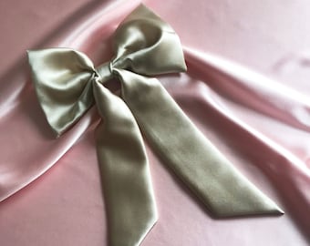 Rose Petal Pink Silk Hair Ribbon Pony Scarf Tie 