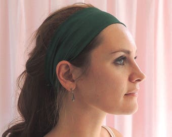 Emerald Green Real Silk Stretch Headband