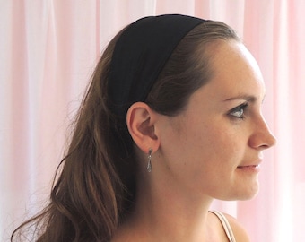 Onyx Black Silk Headband