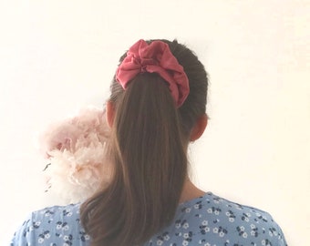 Rose Petal Silk Large Super Scrunchie