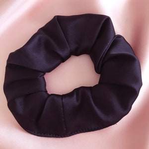 Ink Deep Navy Blue Real Mulberry Silk Astrid Scrunchie- Sewn in the UK