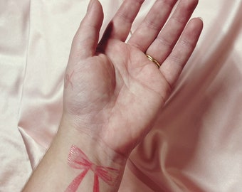 Coquette Bow Temporary Tattoo Sheet