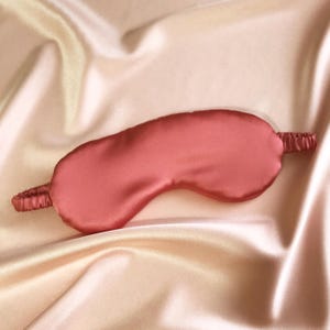 Rose Petal Pink Luxury Mulberry Silk Eye Mask- Sewn in the UK