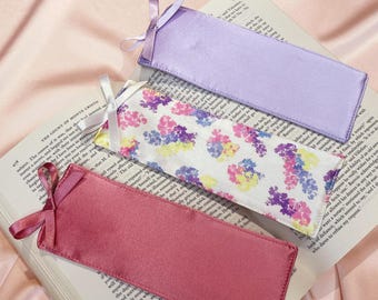 Luxury Ribbon Bow Silk Bookmark- Choose your favourite colour- Handmade in the UK