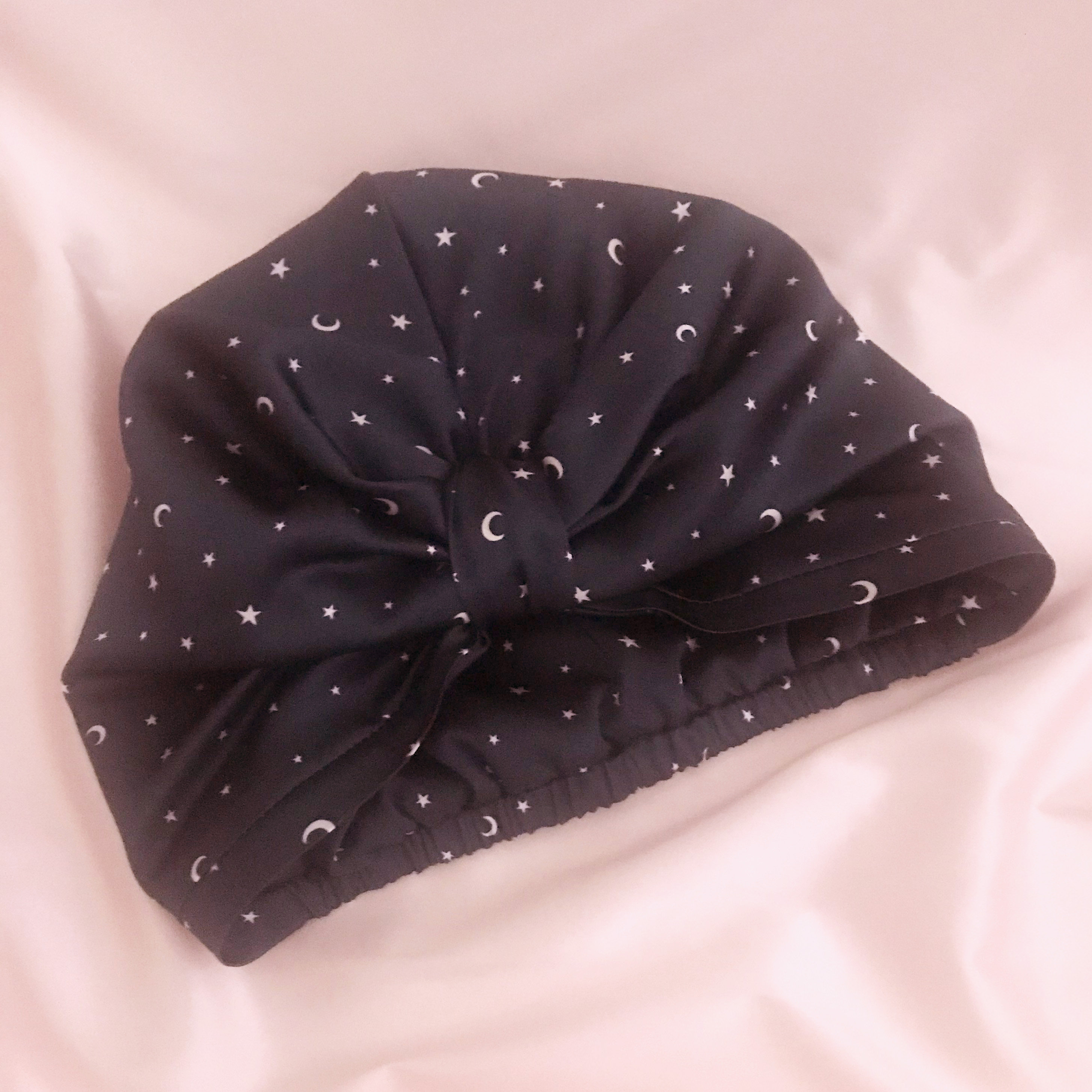 Star Print Real Mulberry Silk Sleep Cap 