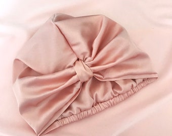 Oyster Pink Real Mulberry Silk Sleep Cap