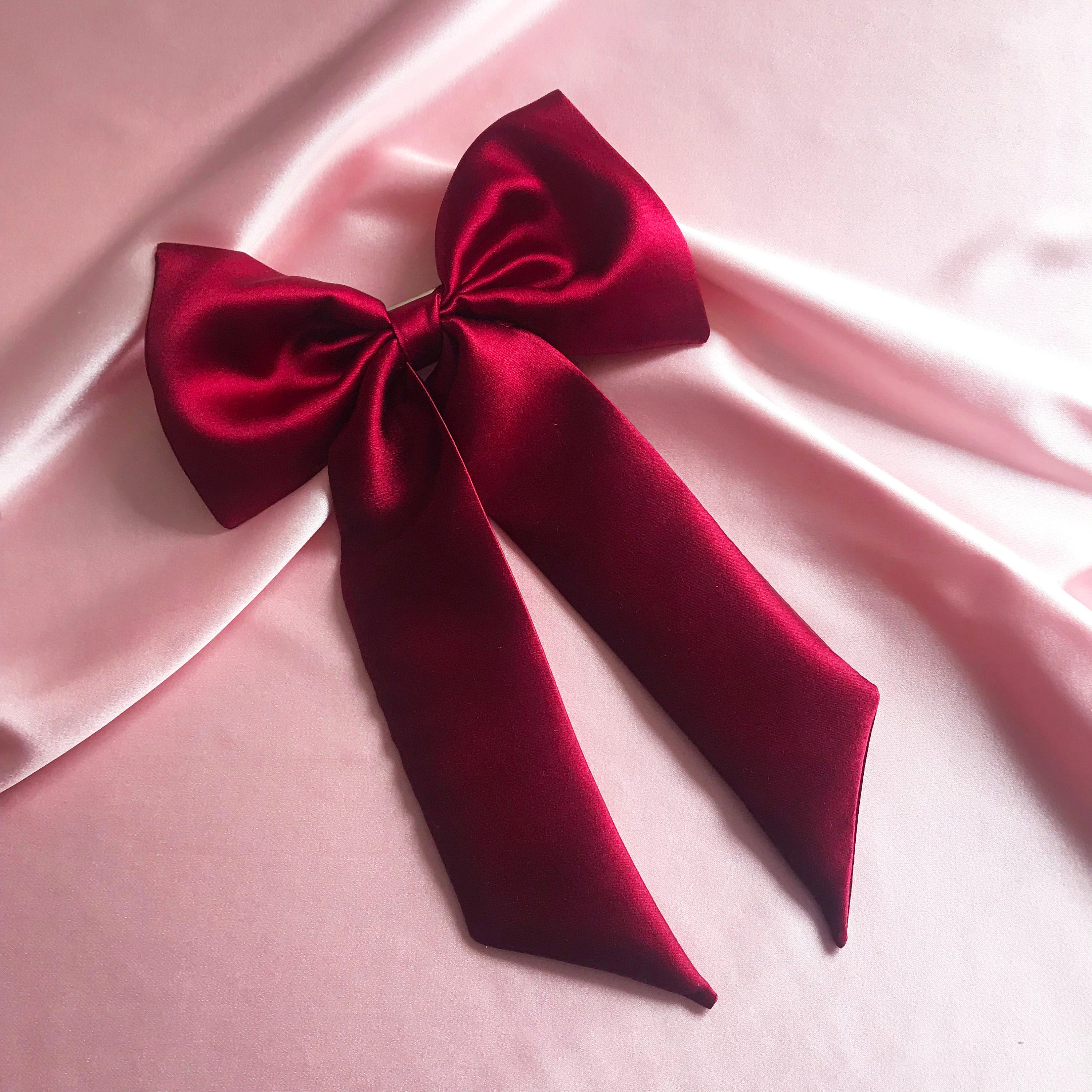 SeliniNY The Velvet Ribbon Hair Bow- 4 Colors Red